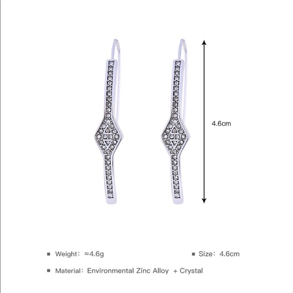 Crystal Open hoop Earrings - Picture 6 of 8